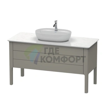 Напольная тумба Duravit Luv с 2 выдвижными ящиками, 743x1388x570 мм, цвет каменно-серый шелковисто-матовый (LU956609292) - фото 1