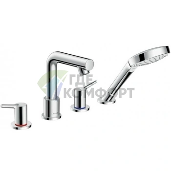 Смеситель для ванны Hansgrohe Talis S с ручным душем, хром (72418000) - фото 1