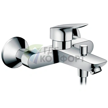 Смеситель для ванны Hansgrohe Logis настенный с переключателем на душ (71400000) - фото 1