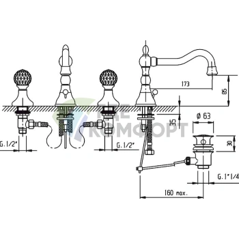 Смеситель для раковины Cezares Atlantis ATLANTIS-BLS2-A-02-Sw хром - фото 3