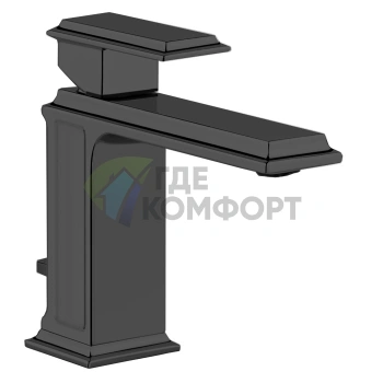 Смеситель для раковины Gessi Eleganza на 1 отверстие с донным клапаном, черный металлик (46001#706) - фото 1