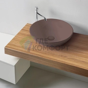 Накладная раковина Kerasan Ciotola C3 (D46xH15 см, Borgogna matt) (430375 Borgogna matt *0) - фото 1