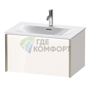 Тумба подвесная Duravit XViu 610x800x480 мм, белый глянцевый/champagne matt, для раковины 234473 (XV40330B122) - фото 1