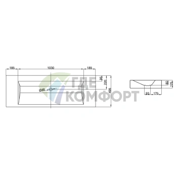 Подвесная раковина BETTEAqua 140×49,5×125 см без отверстия под смеситель, белая (A052-000) - фото 2
