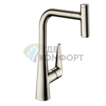 Смеситель для кухни Hansgrohe Talis Select M51 с выдвижным душем и поворотным изливом (72822800) - фото 1