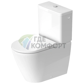 Duravit D-Neo: Безободковый унитаз-моноблок 370x650 мм с покрытием HygieneGlaze (2002092000) - фото 1