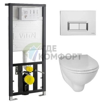 Комплект смывного механизма VitrA Arkitekt 9005B003-7211 с хромированной кнопкой - фото 1