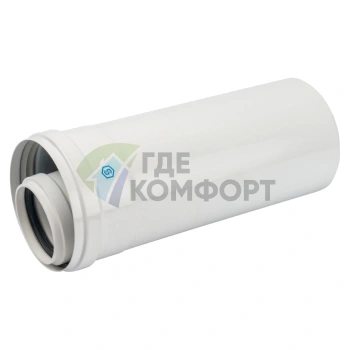 Элемент дымохода конденсационного Stout труба 500 мм DN60/100 м/п PP-FE SCA-8610-000500 - фото 1
