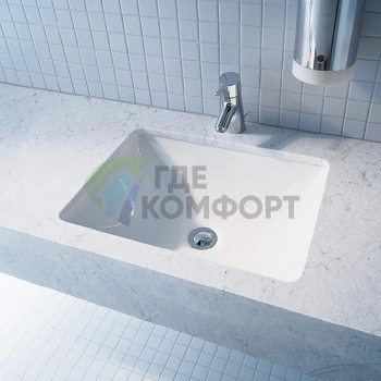 Встраиваемая раковина Duravit Starck 3 430x430 мм без отверстия под смеситель, с переливом, белая (305430000) - фото 3