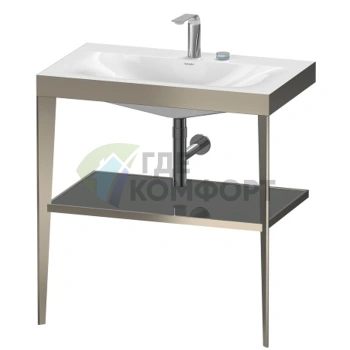 Консоль напольная Duravit XViu с раковиной и полкой, 850x800x480 мм, цвет champagne matt/flannel grey high gloss lacquer (XV4715EB189) - фото 1
