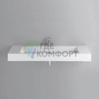 Подвесная раковина BETTEAqua 140x49.5 см Glaze Plus белая без перелива (A052 HLW1) - фото 1