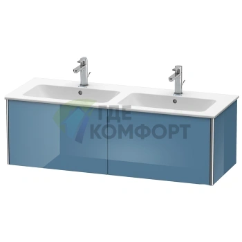 База под раковину Duravit XSquare 1280×478×400 мм с двумя выдвижными ящиками, цвет голубой камень глянцевый (XS407504747) - фото 1