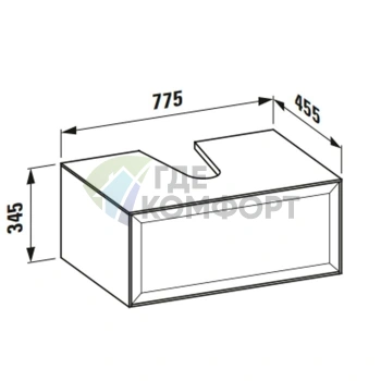 Подвесная тумба Laufen New Classic с ящиком, 780x450x350 мм, белая глянцевая (4.0601.3.085.631.1) - фото 2