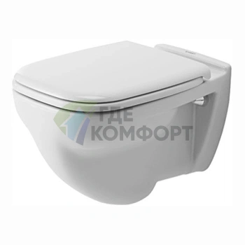 Подвесной унитаз Duravit D-Code 253509 с сиденьем 006731 (253509+006731)) - фото 1