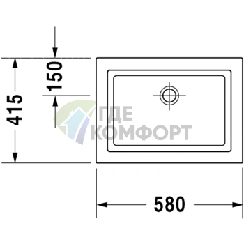 Раковина Duravit 2nd Floor 58x41.5 см, белая, без перелива (317580000) - фото 2
