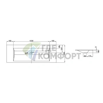 Раковина BETTEAqua встраиваемая 140x49.5x9 см белая без отверстия под смеситель (A046-000) - фото 2