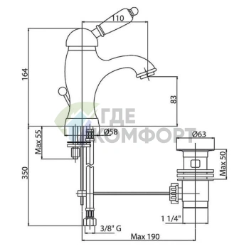 Смеситель для раковины Cezares Elite ELITE-LSM1-02-Nc никель хром - фото 2