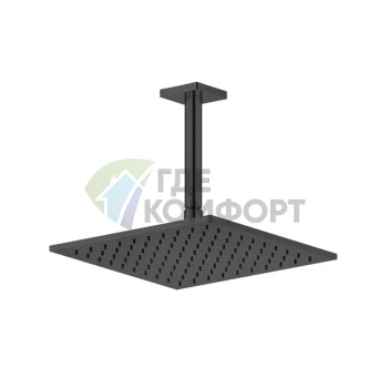 Потолочная душевая головка GESSI Rilievo 250x250 мм, цвет Nero XL (1/2) (59155#299) - фото 1