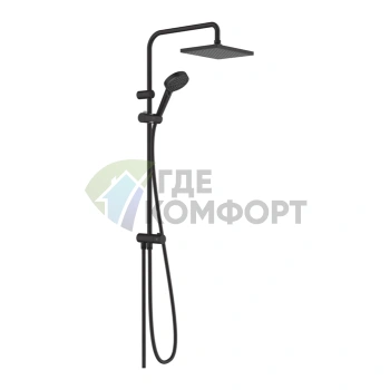 Душевая стойка HG Vernis Shape Reno с верхним душем в матовом чёрном цвете (26282670) - фото 1
