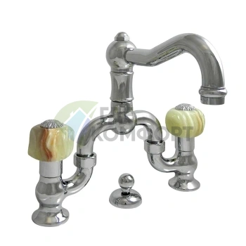 Смеситель для раковины Nicolazzi Onice на 2 отверстия с донным клапаном, хром (2119CR09O) - фото 1