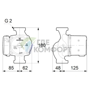 Циркуляционный насос Grundfos UPS 32-80 N 180 - фото 3