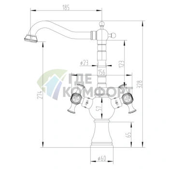 Смеситель для кухни Zorg Antic A 7004K-BR с отделкой под бронзу - фото 3
