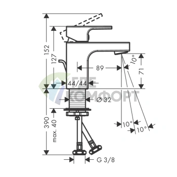 Смеситель для раковины Hansgrohe Vernis Shape 70, хром (71566000) - фото 2