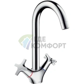Стильный однорычажный смеситель Hansgrohe Logis Classic для кухни (71285000) - фото 1