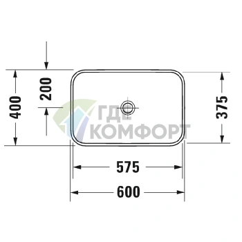 Раковина Duravit Happy D2 Plus 600x400 мм без перелива с выпуском и керамической крышкой WonderGliss цвет Anthracite matt (23596013001) - фото 2