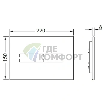 Сенсорная кнопка смыва TECE Lux Mini 9240961 бесконтактная, черная - фото 4
