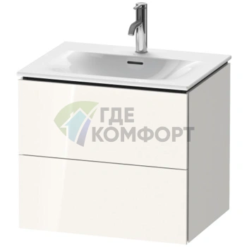 Тумба подвесная Duravit L-Cube 234463 с 2 ящиками, 550x620x481 мм, белый глянец (LC630502222) - фото 1