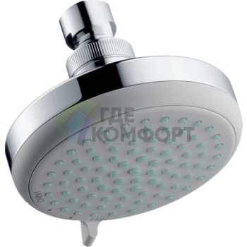 Верхний душ HG Croma 100 Vario: 4 режима (Дождь, Шампунь, Обычная, Массажная), шарнирное соединение, хром (27441000) - фото 1