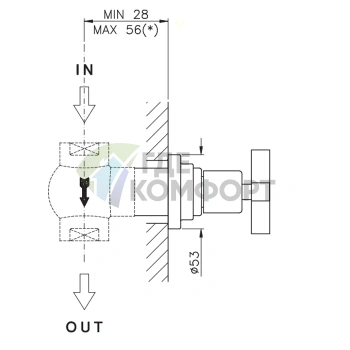 Запорный вентиль Nicolazzi Mac Kinley 05 3/4, хром (4912CR29) - фото 2