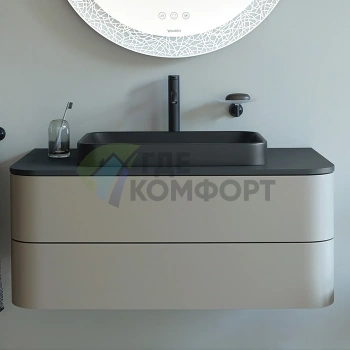 Подвесная тумба Duravit Happy D.2 Plus 408x1000x550 мм, 2 ящика, цвет Stone Grey Satin Matt (HP497109292) - фото 1