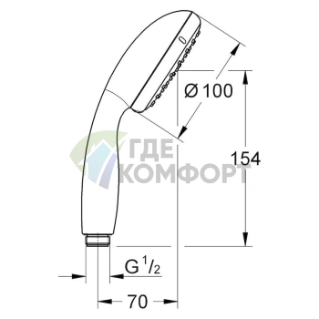Комплект Grohe: смеситель Eurodisc Cosmopolitan и душевая лейка Tempesta New - фото 4