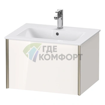 Подвесная тумба Duravit XViu 400x610x480 мм для раковины, белый глянцевый/champagne matt (XV40250B122) - фото 1