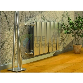 Радиатор биметаллический Royal Thermo Piano Forte 500 Silver Satin 12 секций-серебристый - фото 2