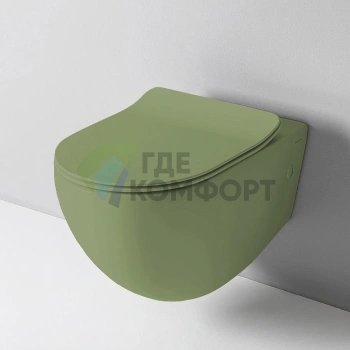 Унитаз подвесной Artceram FILE 2.0 безободковый 52х36 см с креплением, цвет verde salvia (FLV004 44 00) - фото 1