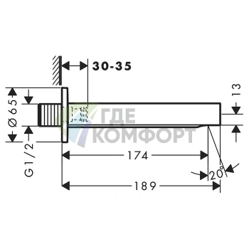 Излив для ванны Hansgrohe Finoris матовый черный (76410670) - фото 2