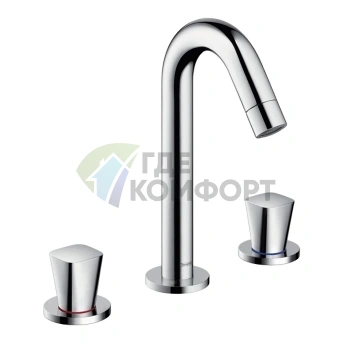 Смеситель для раковины Hansgrohe Logis на 3 отверстия с донным клапаном, хром (71133000) - фото 1
