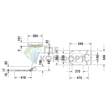 Сиденье для унитаза Duravit SensoWash Slim с функцией биде, 365x540 мм, белый (611300002000300) - фото 2