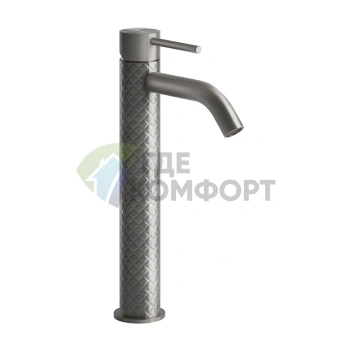 Смеситель GESSI 316 высокий для раковины на 1 отверстие без донного клапана, стальной брашированный (54109#239) - фото 1