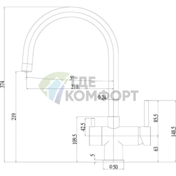 Смеситель Zorg Inox SZR-7020 для кухни: нержавеющая сталь, стиль и функциональность - фото 2
