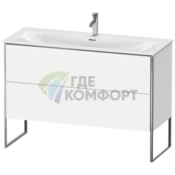 Тумба напольная Duravit XSquare под раковину с двумя ящиками, цвет White High Gloss (XS452602222) - фото 1