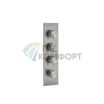 Термостатический смеситель GESSI на 3 выхода с резьбой 3/4, цвет steel brushed (54516#239) - фото 1