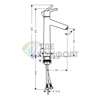 Смеситель для раковины Hansgrohe Talis S с донным клапаном, хром (72031000) - фото 2