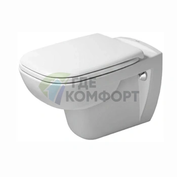 Подвесной унитаз Duravit D-Code с сиденьем с системой мягкого закрывания (253509+006739)) - фото 1