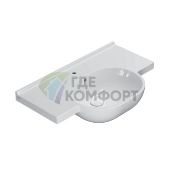 Подвесная раковина GLOBO Mode 80×49 см, белая, с отверстием под смеситель (ME080BI*1)