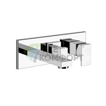 Gessi Rettangolo Встраиваемый Смеситель с Изливом и Переключателем PUSH в Хроме (44906#031) - фото 1