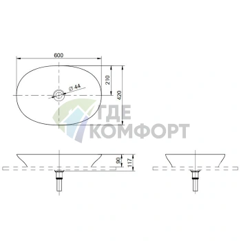 Полувстраиваемая раковина TOTO Neorest 600 мм белого цвета с технологией CeFiONtect (L4706E#XW) - фото 3